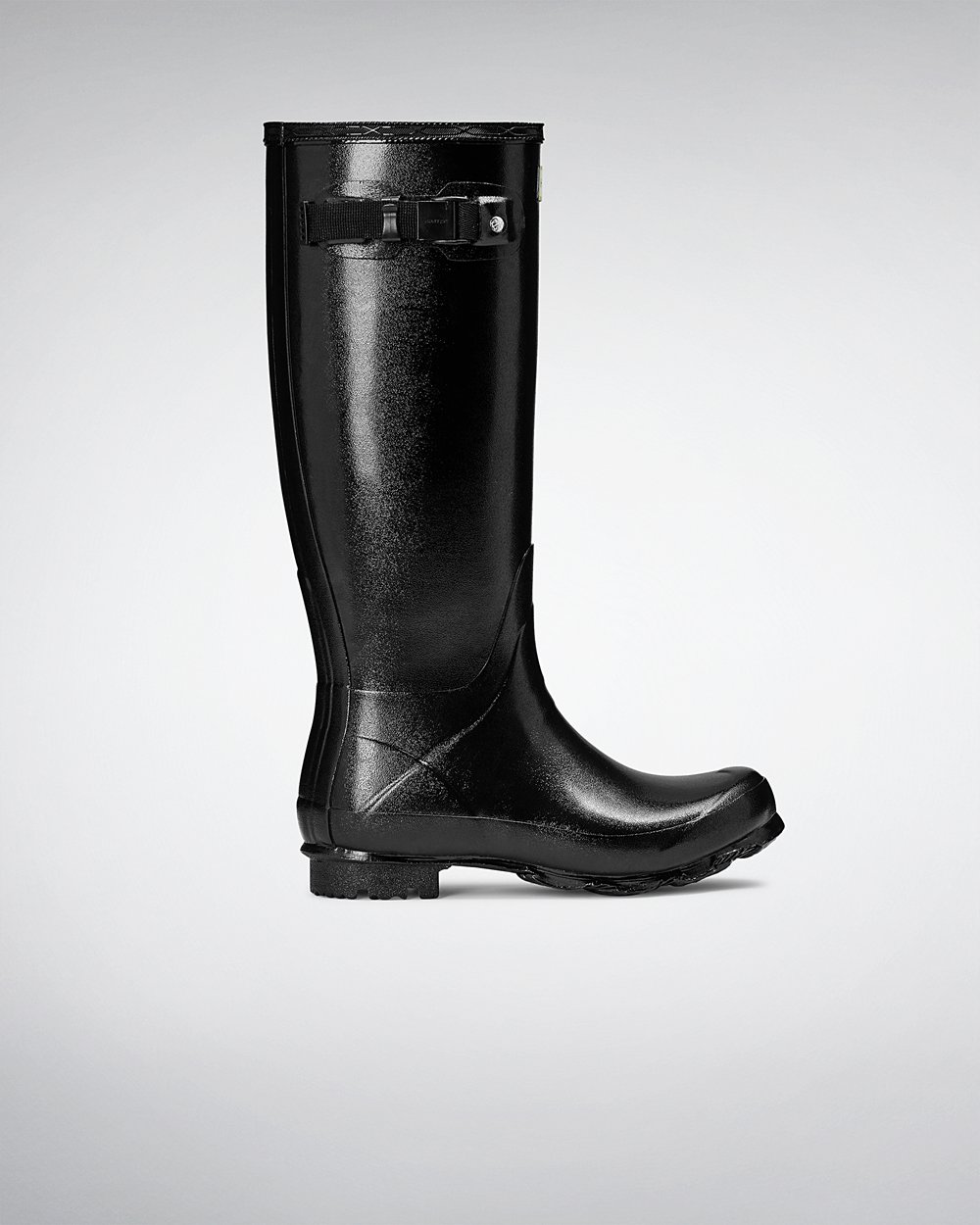 Womens Hunter Tall Rain Boots Black - Norris Field Gloss - 2190546-QK